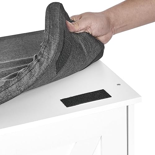 Miniatura 61 de Banco de almacenamiento de 2 niveles, banco de zapatos de 39.4 pulgadas de ancho con cojín de asiento acolchado, banco de entrada con 2 puertas de