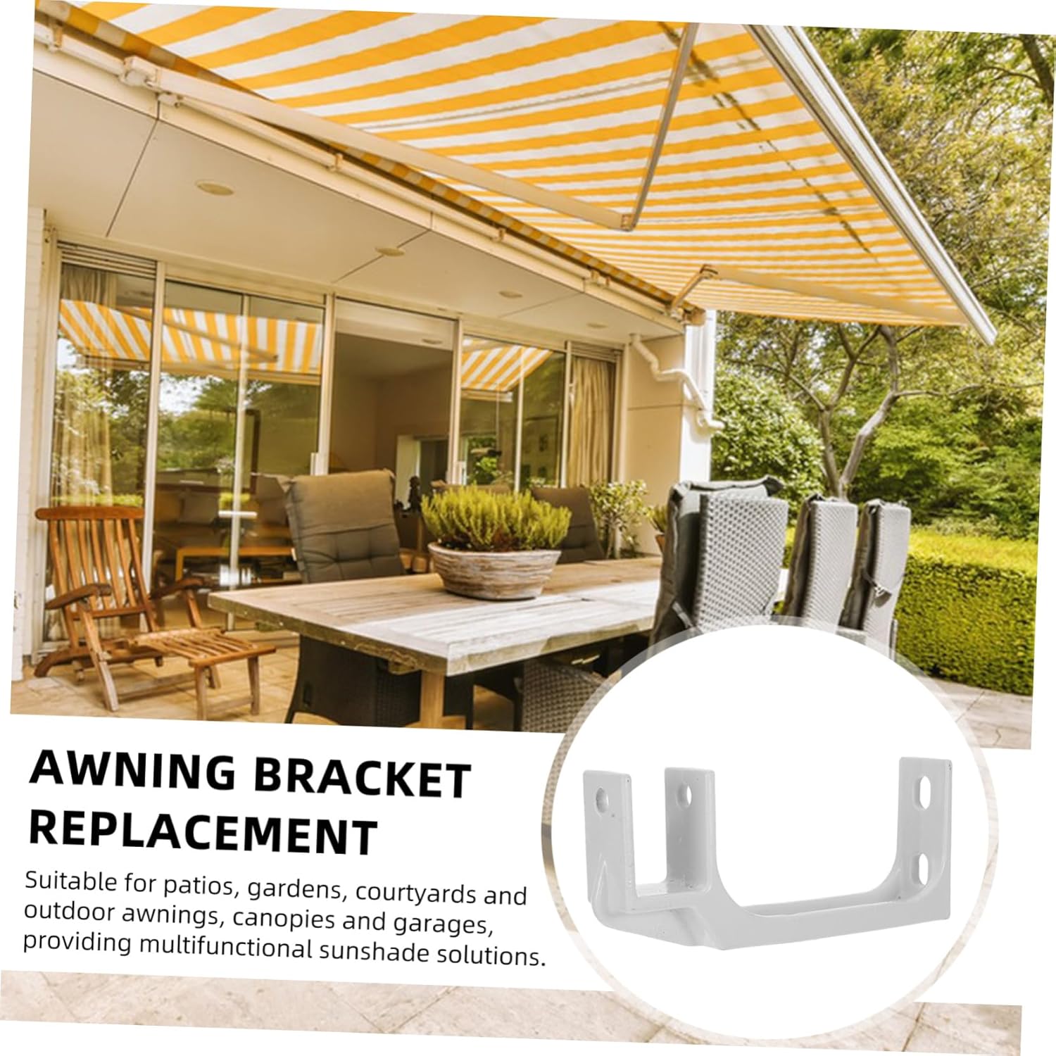 ABOOFAN Heavy Duty Roof Mounting Bracket for Retractable Awnings Weather Resistant Outdoor Awning Bracket for Patios and Gardens Easy Replacement Wall Support White