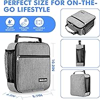 Vista 3 de Lonchera aislada para el almuerzo – Bolsa de almuerzo pequeña duradera reutilizable para adultos, bolsa de almuerzo para adultos, hombres y mujeres