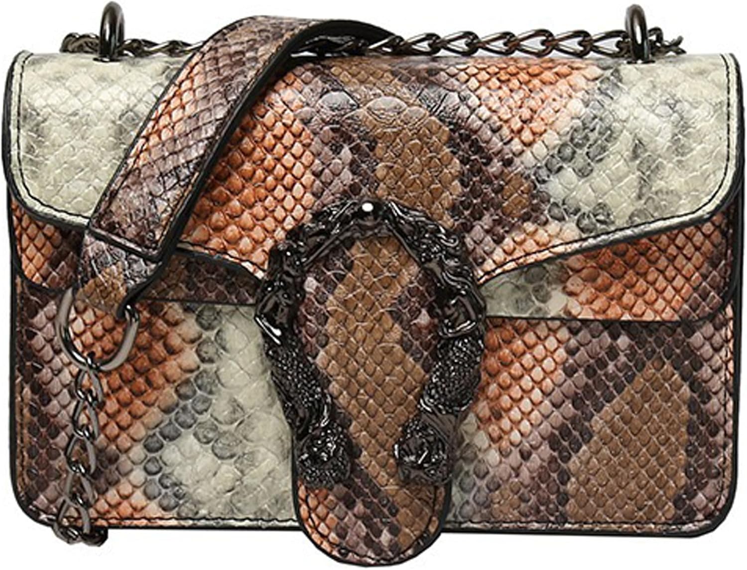 Women Synthetic Leather Crossbody Purse Bags,Fashion Snake Printed Leather Shoulder Bags,Small Clutch Bags