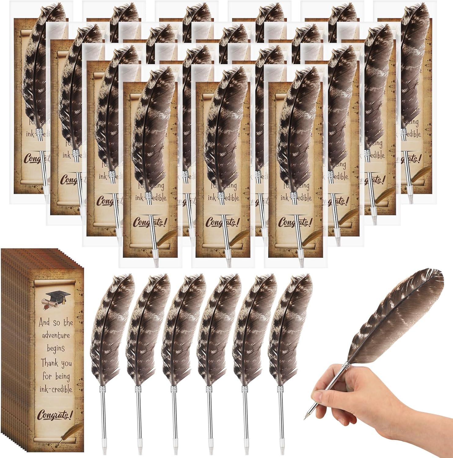 Amazon.com : 20 Set Feather Pens Graduation Gifts Bulk Class of 2024 ...