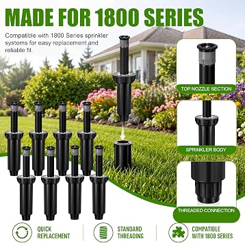 8 Pack Sprinkler Head Replacement, Compatible with Rain Bird 1800