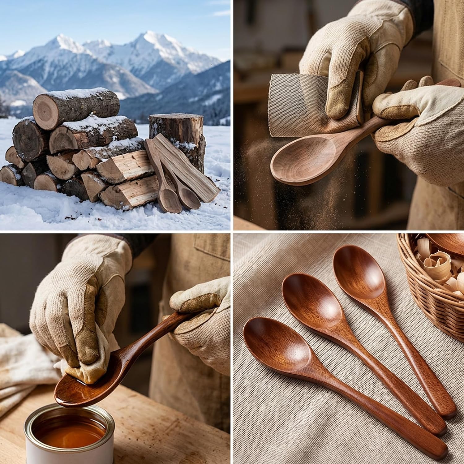3pcs Wooden Teaspoon - 5.9 Inch Wooden Spoon for Eating