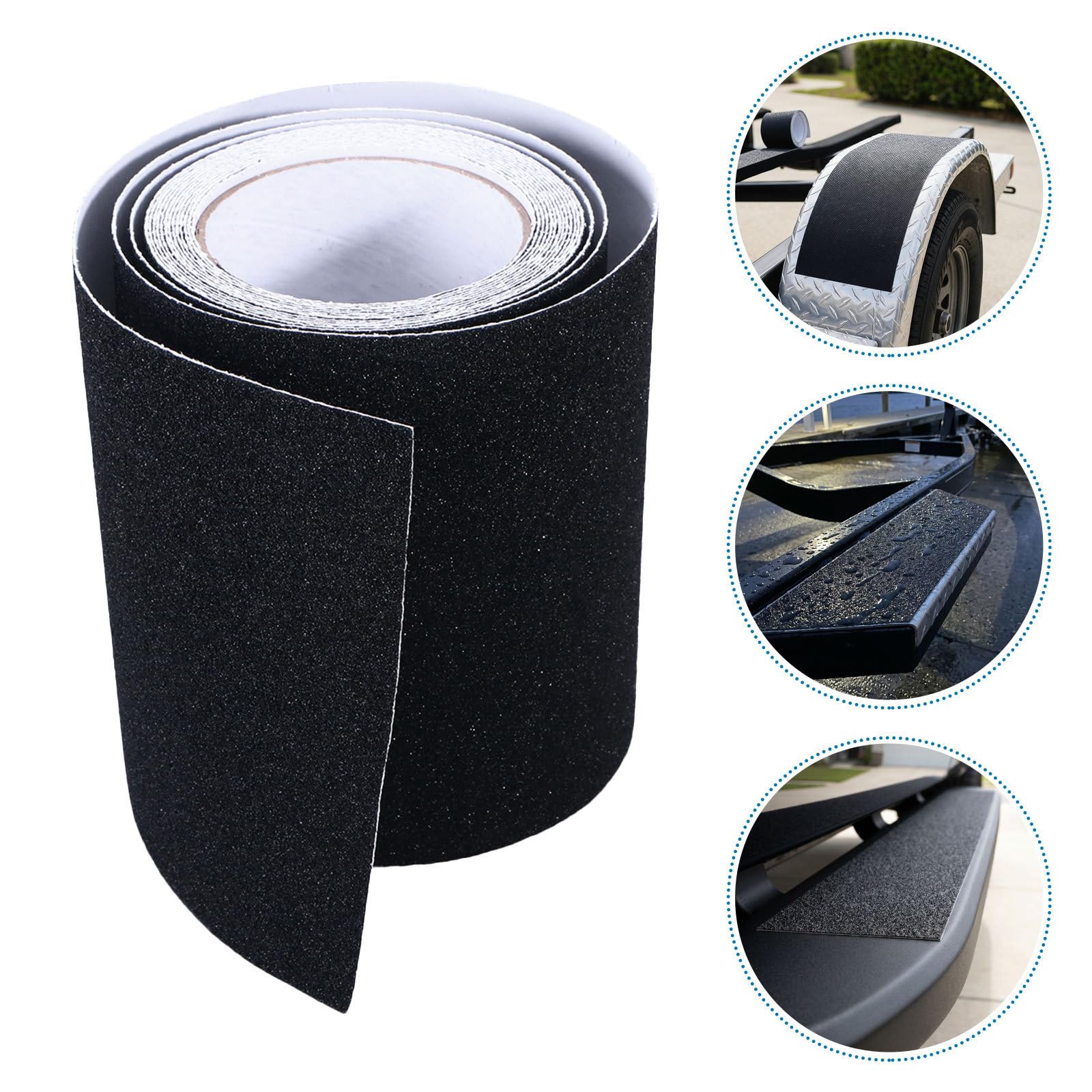 Ruban Adhésif Antidérapant Bateau Noir 15cm X 5m, Lot de 2