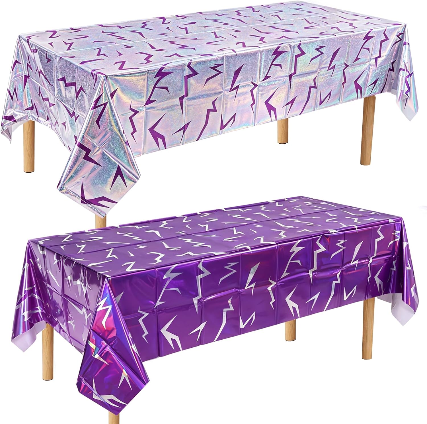 Miucat 2 Pack Purple Lightning Tablecloth
