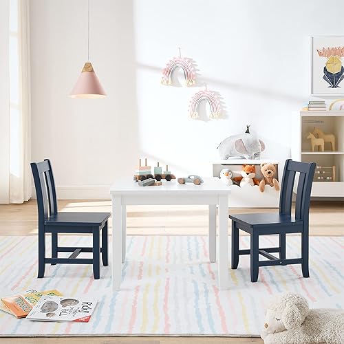 Miniatura 12 de MUSEHOMEINC Sillas infantiles para niños pequeños, sillas de madera para jugar o actividad, juego de 2, sillas de actividades para niños/sillas de