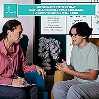 Vista 6 de Decorably 18 pósteres de concienciación sobre la salud mental para niños, 8 x 10 pulgadas, laminados mate, inspiradores de salud mental
