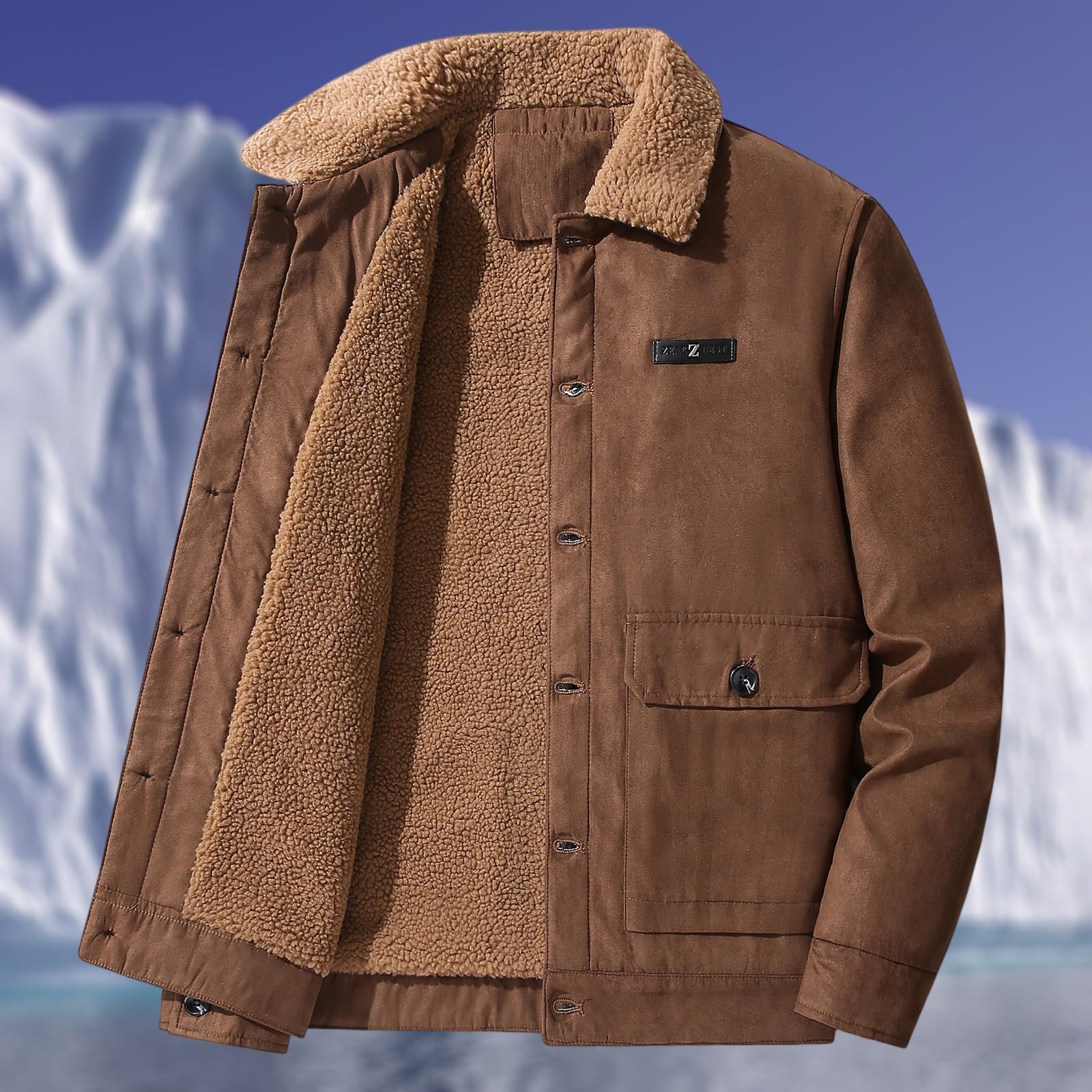 Generico Giacca Invernale Uomo Bottoni Tinte Unite - Vestiti Uomo Senza Cappuccio con Tasche Giubbotti Sportiva Montagna Casual Vestiti Classico Running