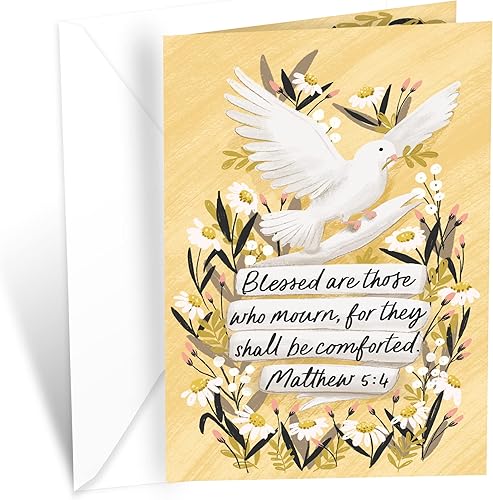 Prime Greetings Tarjetas de condolencias religiosas, fabricadas en Estados Unidos, ecológicas, tarjetas gruesas con sobre de primera calidad de 5 x