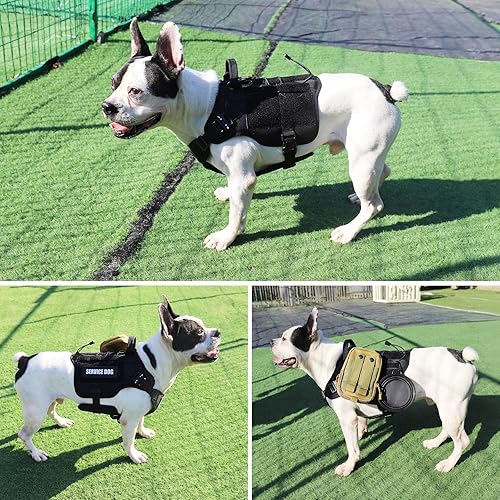 Miniatura 7 de PETNANNY Chaleco táctico para perros, arnés de apoyo emocional sin tirones con parches de gancho y bucle y sistema Molle para entrenamiento y caza