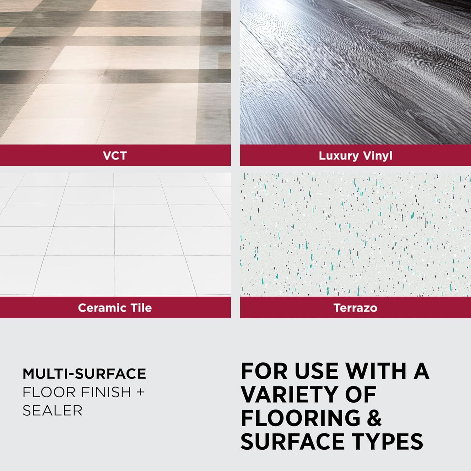 SC Johnson Professional Ready-To-Use Multi-Surface Floor Finish Plus Sealer 1 gallon, pack of 4