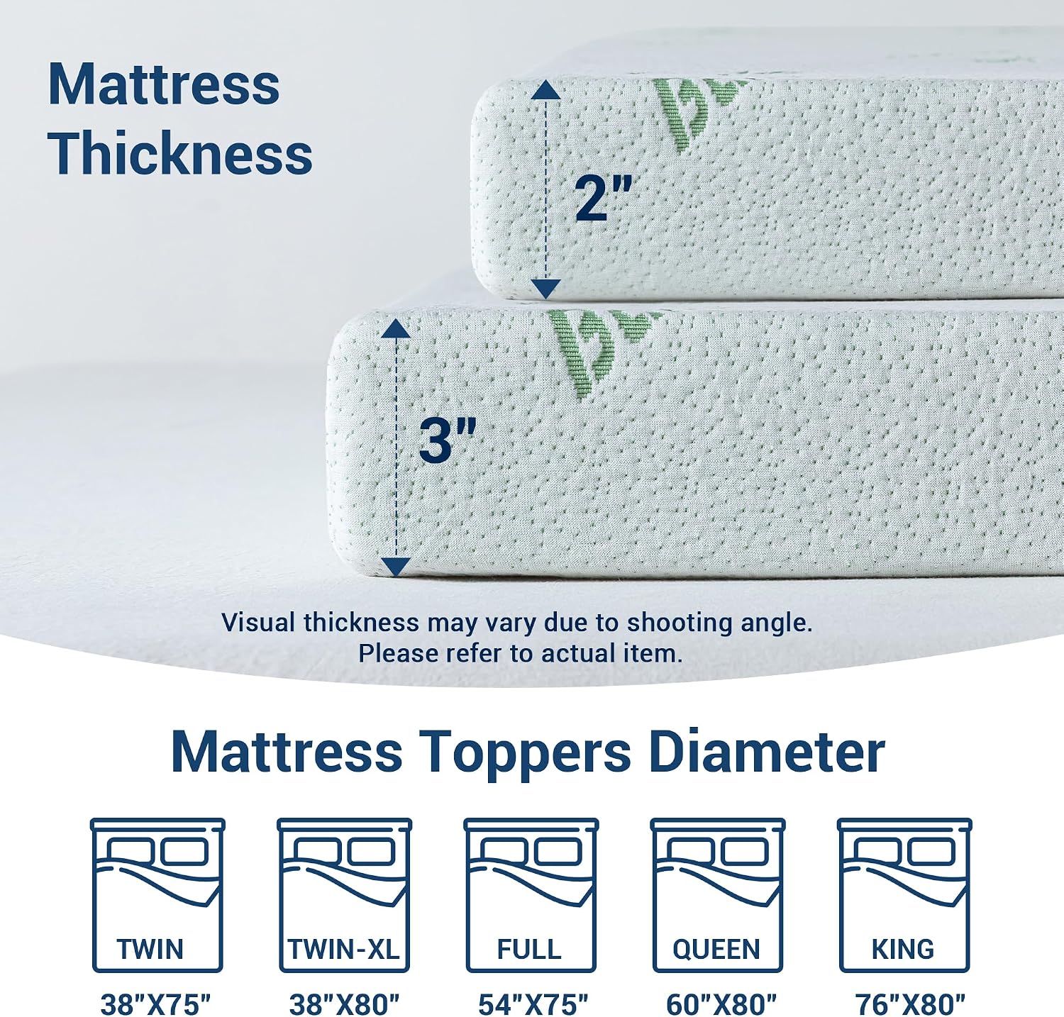 SheRest Cooling Firm Memory Foam Mattress Topper 3 Inch Twin Size