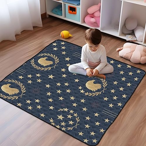 Miniatura 6 de Tapete de gimnasio y actividades para bebés con patrón de día de la independencia de alta calidad, para interiores y exteriores, acogedora y