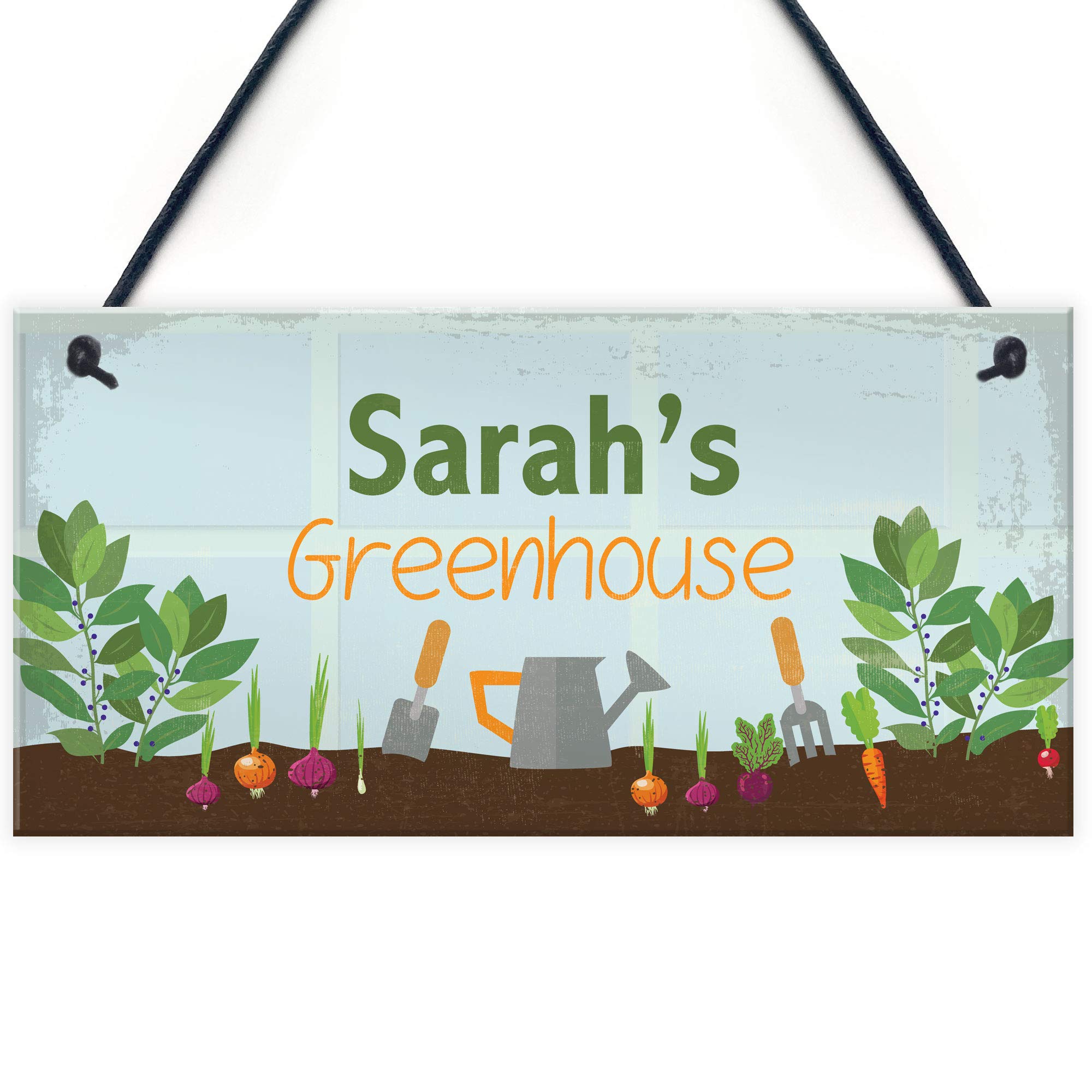 Red Ocean Greenhouse Sign Personalised Garden Sign Shed Plaque Summer House Sign Gift