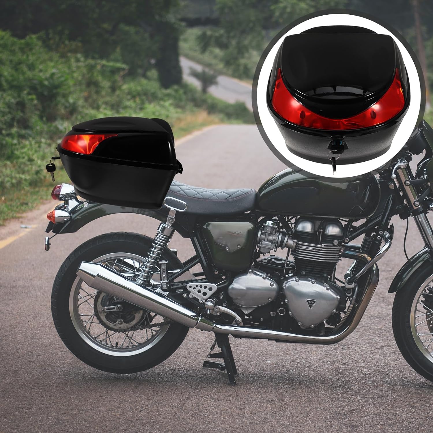 LIFKOME Motorcycle Rear Bag Scooter Storage Case with Lock Buckle Hard Shell Cargo Carrier 11.8 Inch Replacement Box for Motorcycle and Scooter