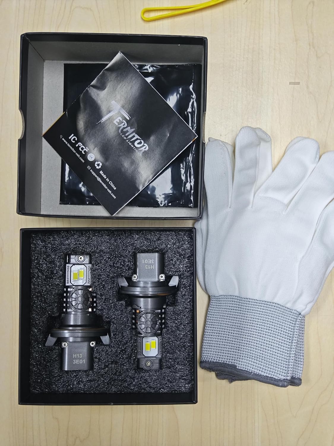 Termitor Upgraded 9008/H13 Bulbs, 85,000LM 1300% Ultra-Bright, 6500K Pure White H13/9008 Light Conversion Kits, IP68 Waterproof, Easy Plug and Play Installation, Pack of 2