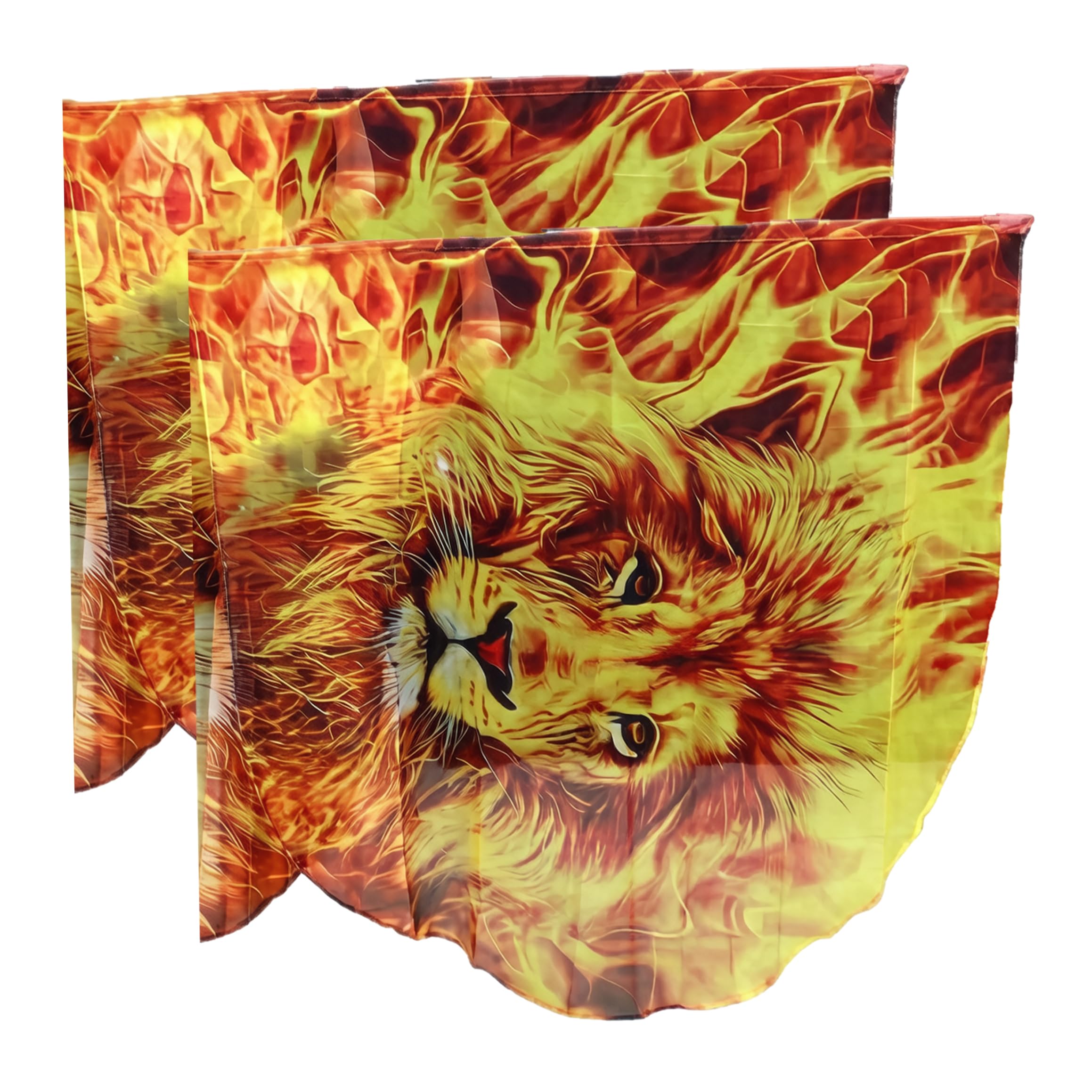 Drapeaux de danse de louange église motif lion en mousseline