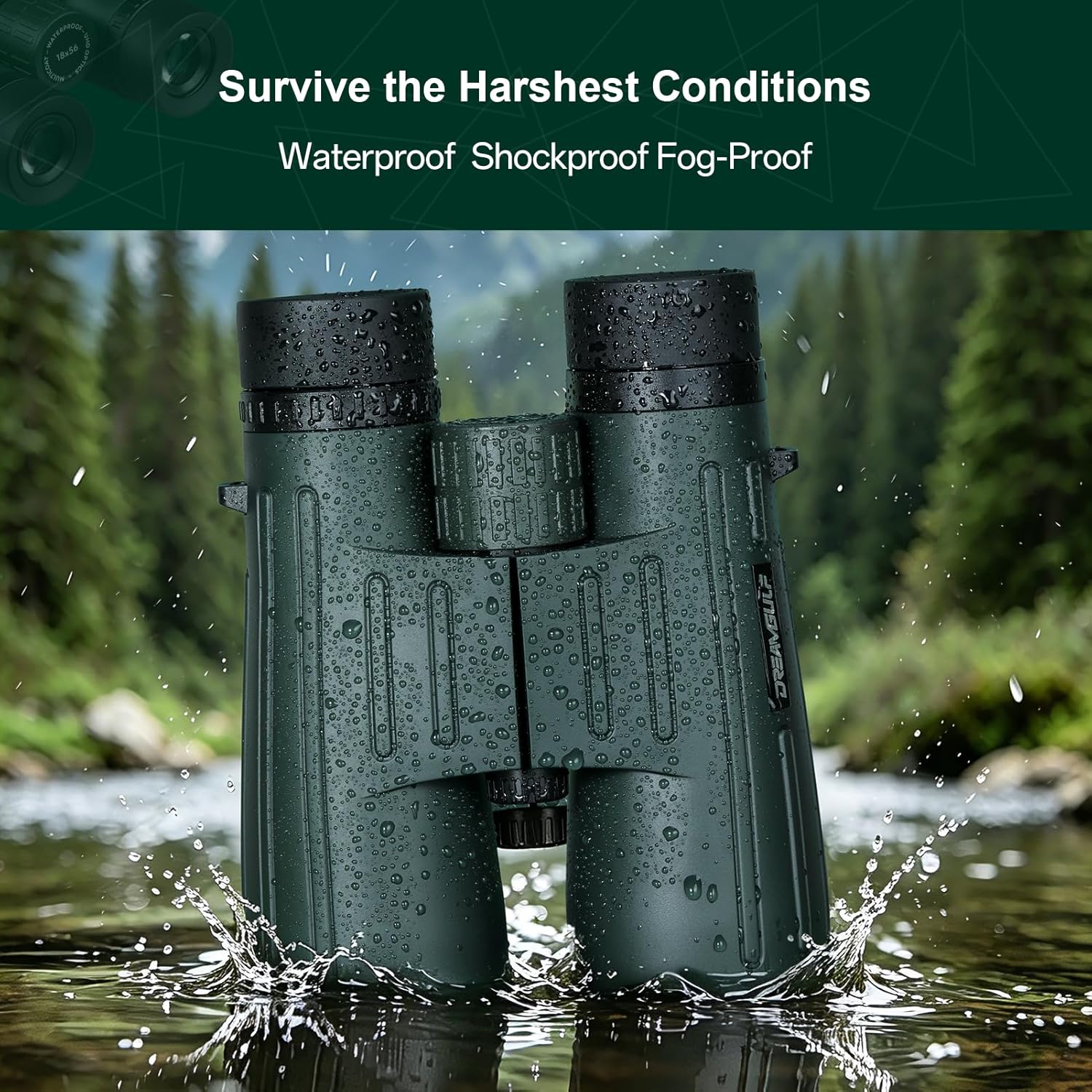 18x56 UHD Binoculars for Adults High Powered with Upgraded Phone Adapter, Wide Field of View Binoculars with Clear Low Light Vision, Lightweight Waterproof Binocular for Bird Watching Travel Cruise