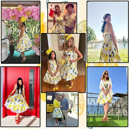 Miniatura 6 de Topdress - Vestido Audrey clásico de cóctel para mujer, estilo retro de los años 1950, diseño con lunares y cuello halter