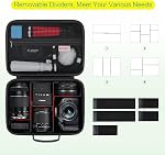 BOVKE Etui pour Canon EOS Rebelle T7 / R50 / R6 Marquer II / R100 Caméras, Étui de rangement pour Canon, Sony, Nikon DSLR SLR Appareils photo, Objectif, Trépied et Accessoires, Etrier avec 5 Diviseurs noirs