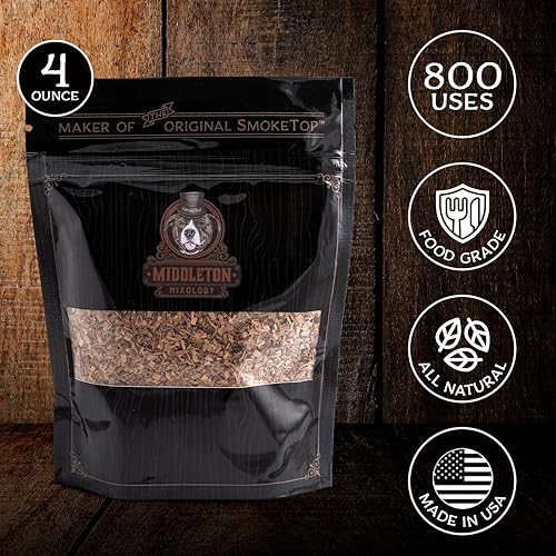 Miniatura 3 de Bolsa SmokeTop® de 4 onzas, chips ahumadores de cóctel para cócteles antiguos, whisky y bourbon - por Middleton Mixology Made in the USA (800 usos)