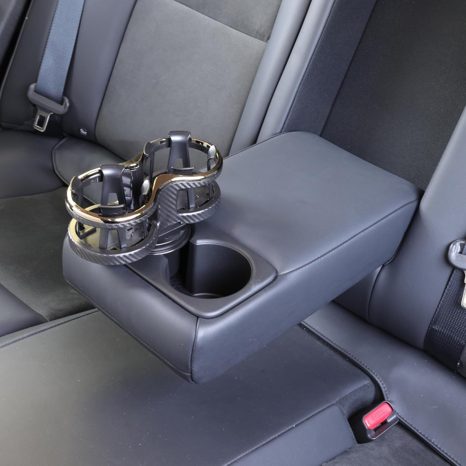 Armor All Cupholder 2 in 1 Expander, Turn 1 Cupholder to 2, Dual Drink Holder Expander with Adjustable Expandable Base to Fit Most Cars and Vehicles, Secure Hold with Drink Grips