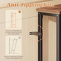 Vista 9 de SUPERJARE Mesa de sofá de 79 pulgadas con 2 tomas de corriente y puertos USB-C, mesa consola estrecha de 5.9 pulgadas con almacenamiento, mesa larga