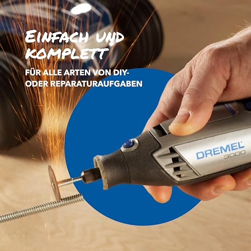 Dremel 3000 Utensile Multifunzione Rotativo, 1 Complemento, 25 Accessori per Intagliare, Incidere, Fresare, Tagliare, Levigare, Smerigliare, Lucidare e Pulire, 130 W, 230 V, Nero/Grigio - 5