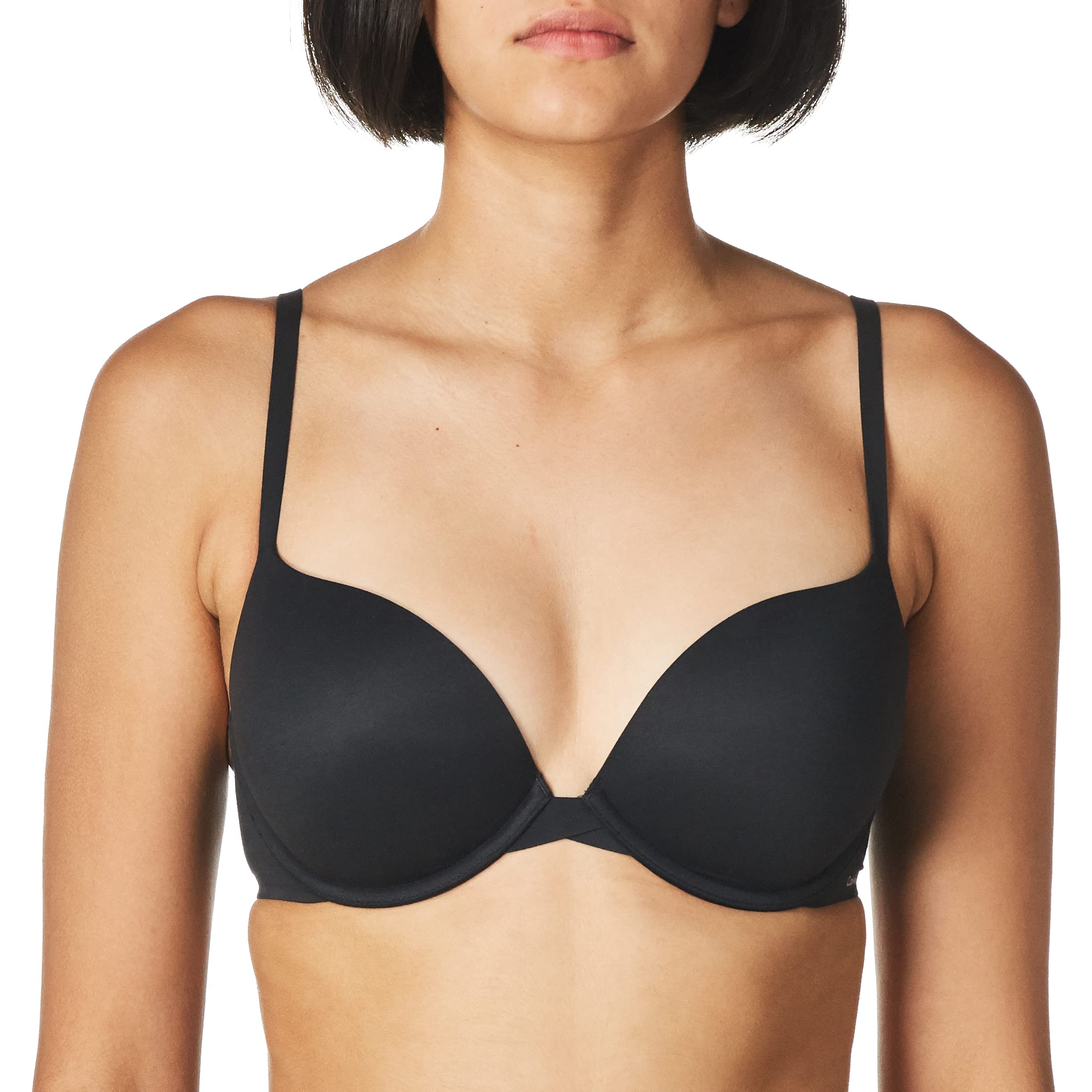 Calvin Klein Women's Perfectly Fit Push Up Plunge Memory Touch Bra, Black, 34D