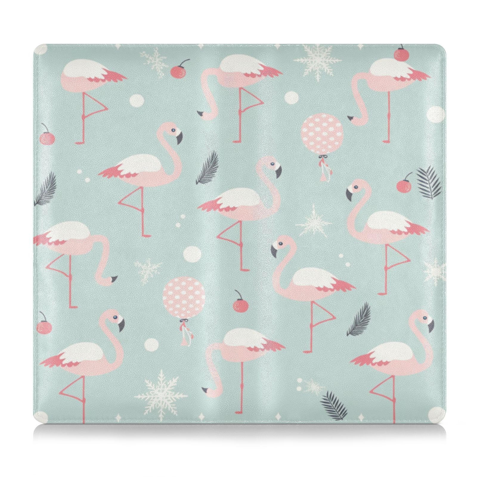 BURSTDDY Flamingo Leather Car Registration and Insurance Holder,Registration and Insurance Card Holder Glove Box Car Organizer Car Document Holder for Cards, Driver License