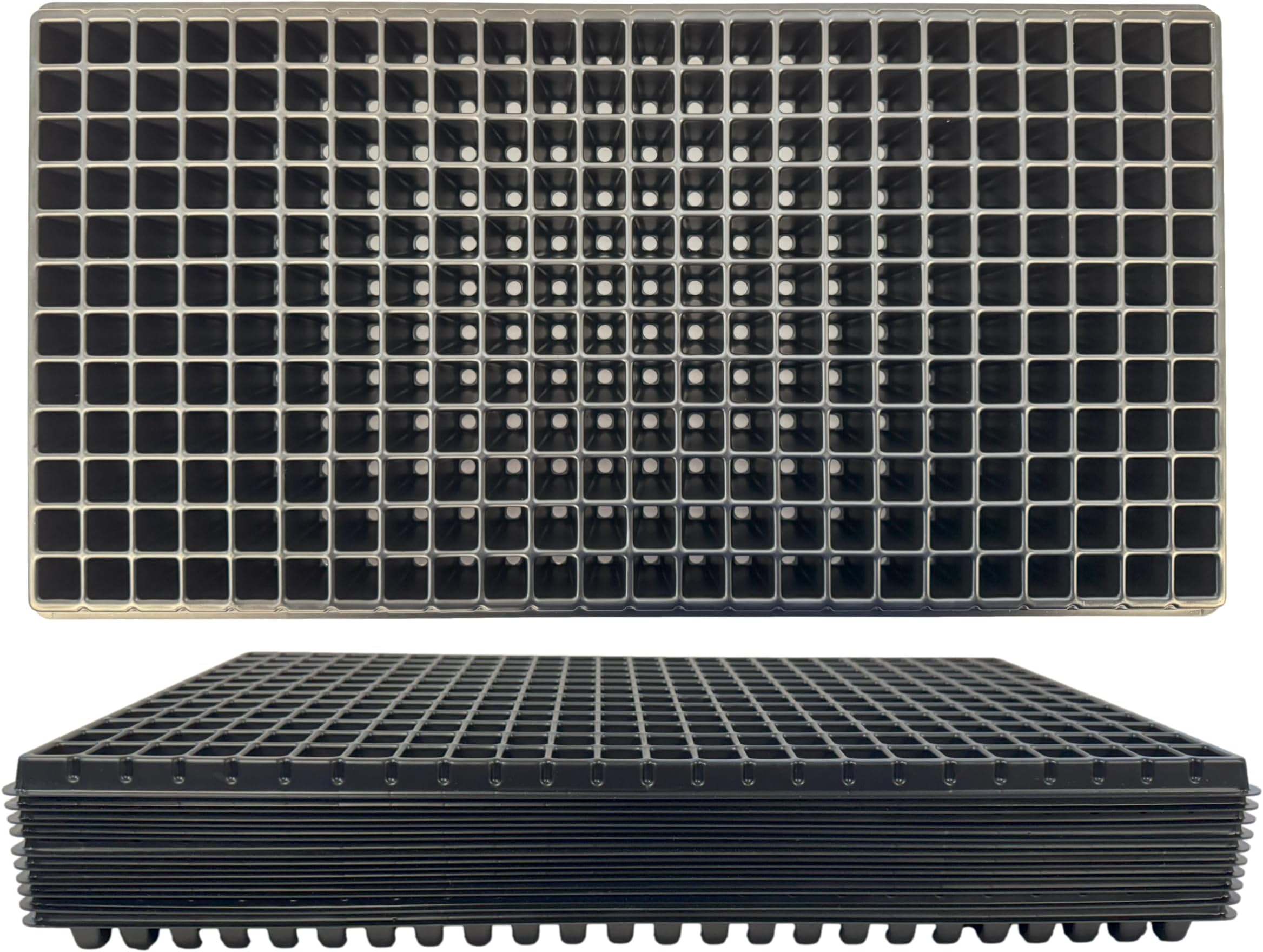 288 Cell Seedling Plastic Nursery Trays, 10 Pack, Thick Durable Germination Plug Trays, 2880 Cells Reusable Plant Propagation
