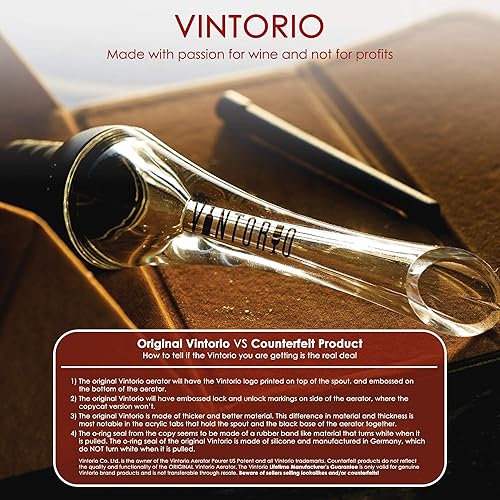 Miniatura 7 de Vintorio Vertedor aireador de vino - Vertedor aireador prémium y boquilla decantadora negro