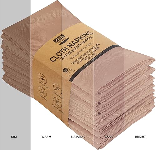 Vista 198 de Utopia Kitchen - Servilletas de tela color gris acero, 12 unidades, 18 x 18 pulgadas, mezcla de algodón, lavables y reutilizables, para hotel