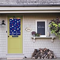 Vista 4 de AVOIN colorlife Bandera de casa azul de Estados Unidos del 4 de julio, 28 x 40 pulgadas, doble cara exterior, Día de la Independencia, estrellas