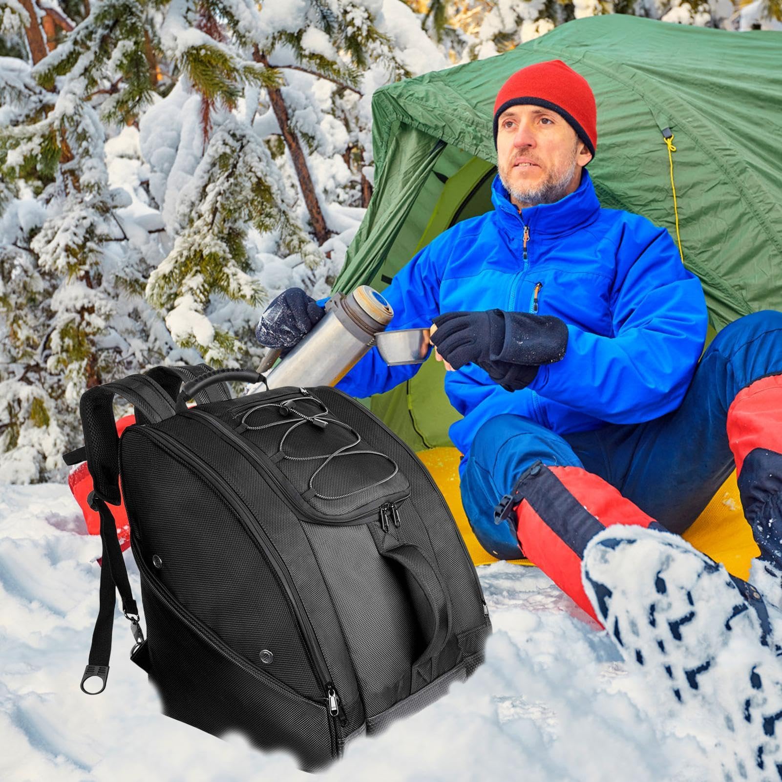 Rucksack Zum Transportieren Von Skischuhen Großzügiges Fassungsvermögen | Reise-Rucksack Für Ski-Ausrüstung Für Den Außenbereich