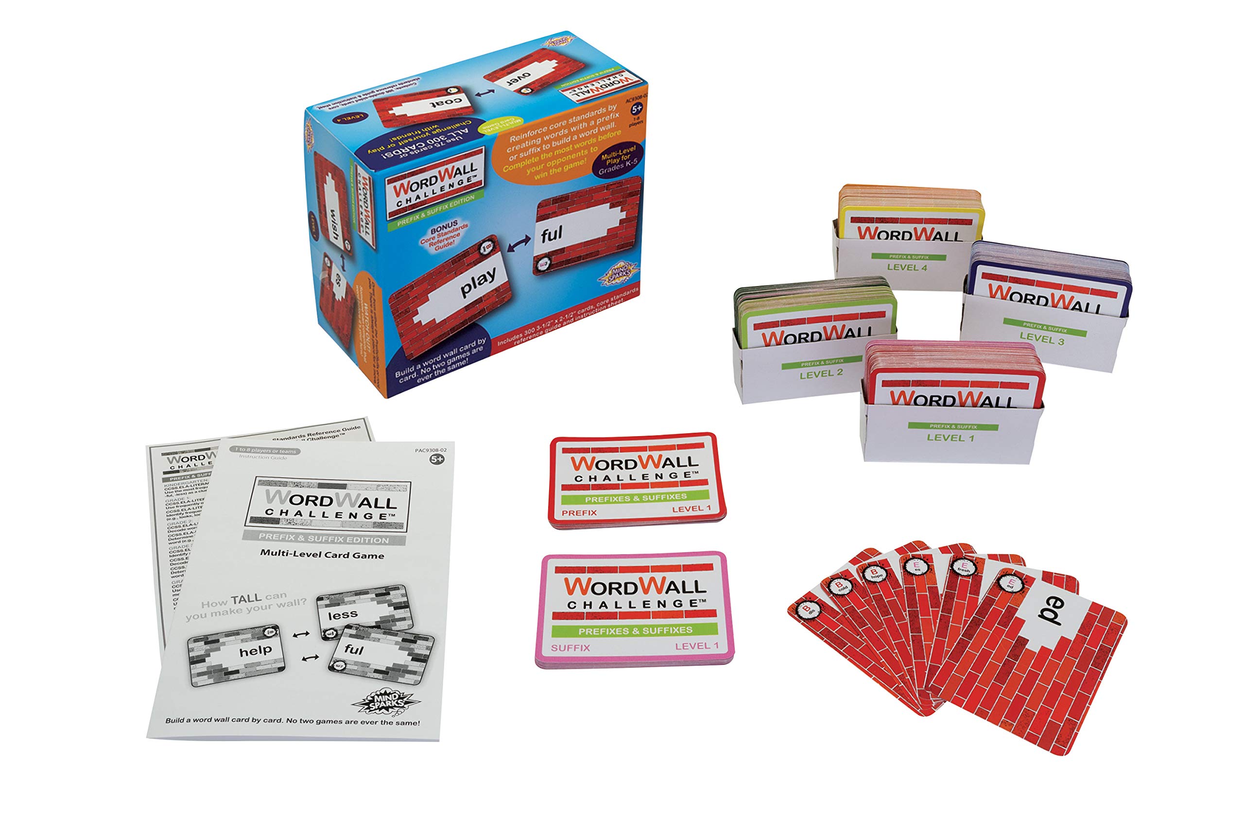 Amazon.com: Mind Sparks WordWall Challenge Card Game, Prefixes & Suffixes,  3-1/2" x 2-1/2", 300 Cards : Toys & Games