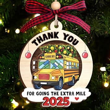 NewEleven Thank You Bus Driver Gifts - Appreciation Gifts, Bus Driver Gift for Men, Women - Meaningful Present, Thank You Gift from Student, Kids - Christmas Ornaments