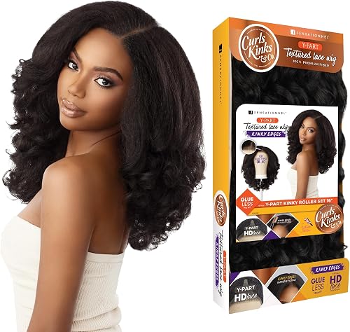 Sensationnel CKCO yedges Wig-y Roller Set 16 Inch, BALAYAGEGOLD | Curls s and co,Y Part Lace,Synthetic, Edged Hairline, Natural 3C To 4C, y Hair Textures