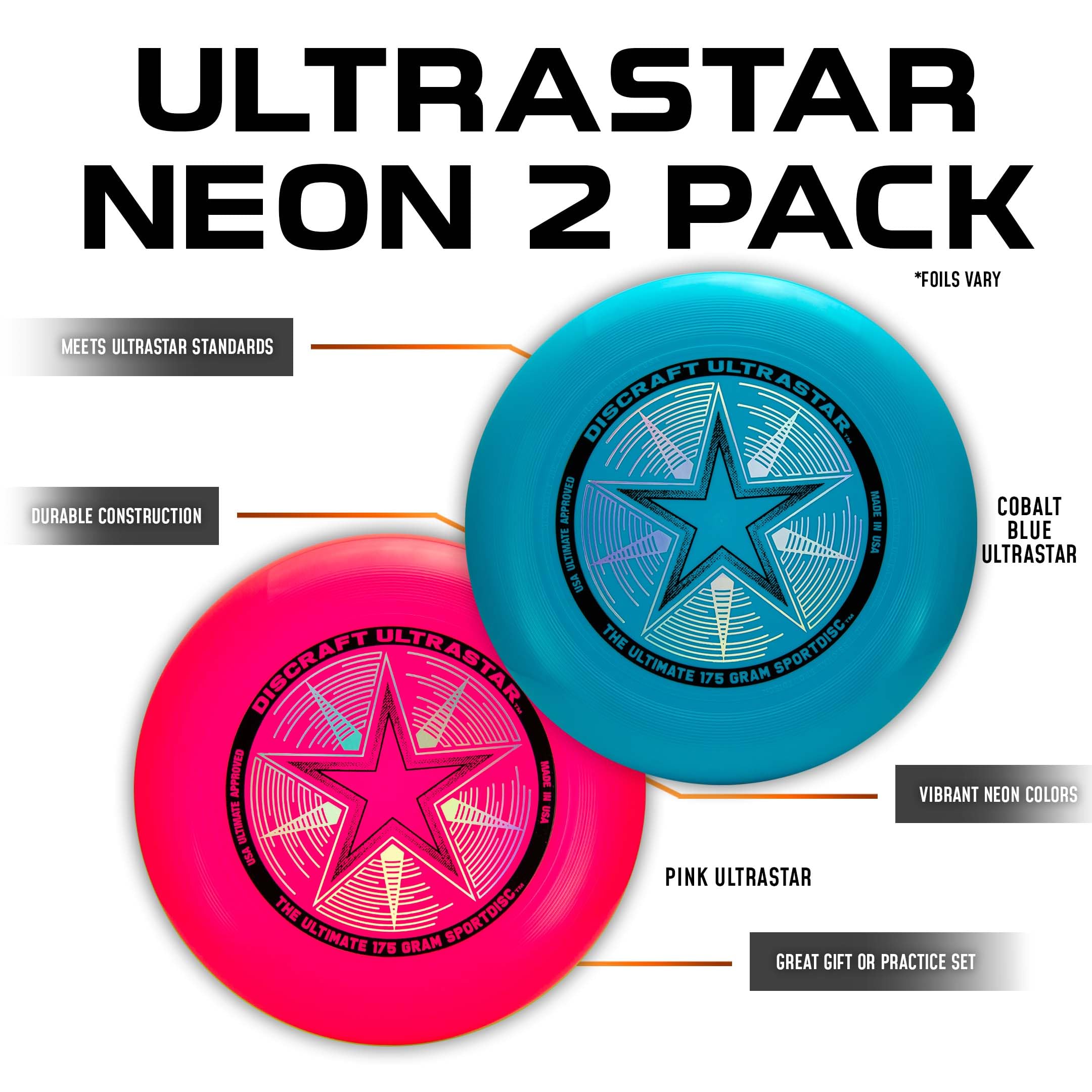 Discraft Ultrastar Ultimate Discs 1 & 2 Packs, Standardgröße, für Wettkampf- und Freizeitspiele