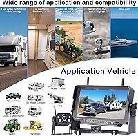 Vista 8 de Cámaras de respaldo inalámbricas duales para RV - Fácil instalación, grabación plug-play HD 1080P, monitor táctil de 7" con tecla, cámara de visión