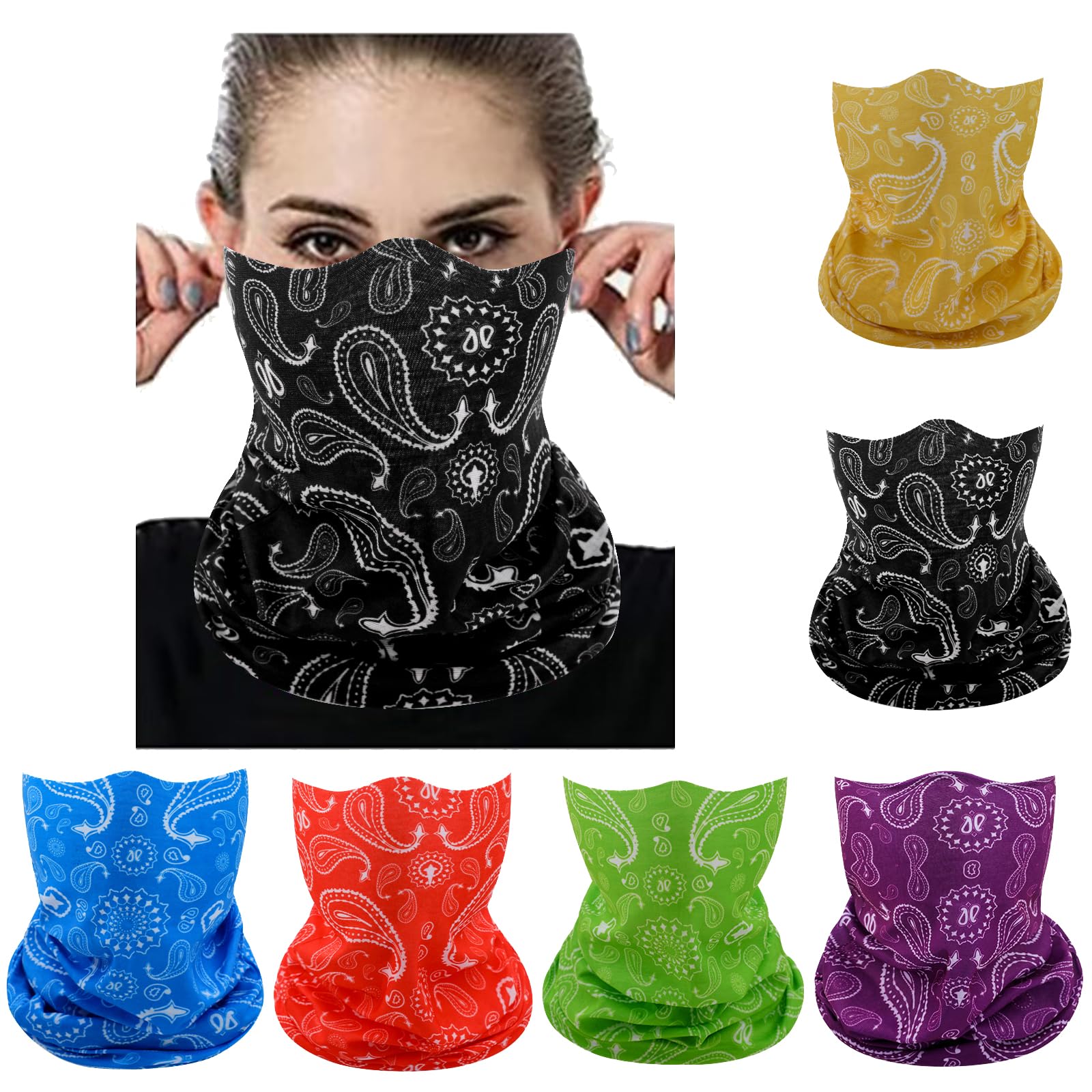 Face Mask Multi Bandana Neck Gaiter Seamless Magic Headband Outdoor Face Scarf for Dust Wind and UV Resistance