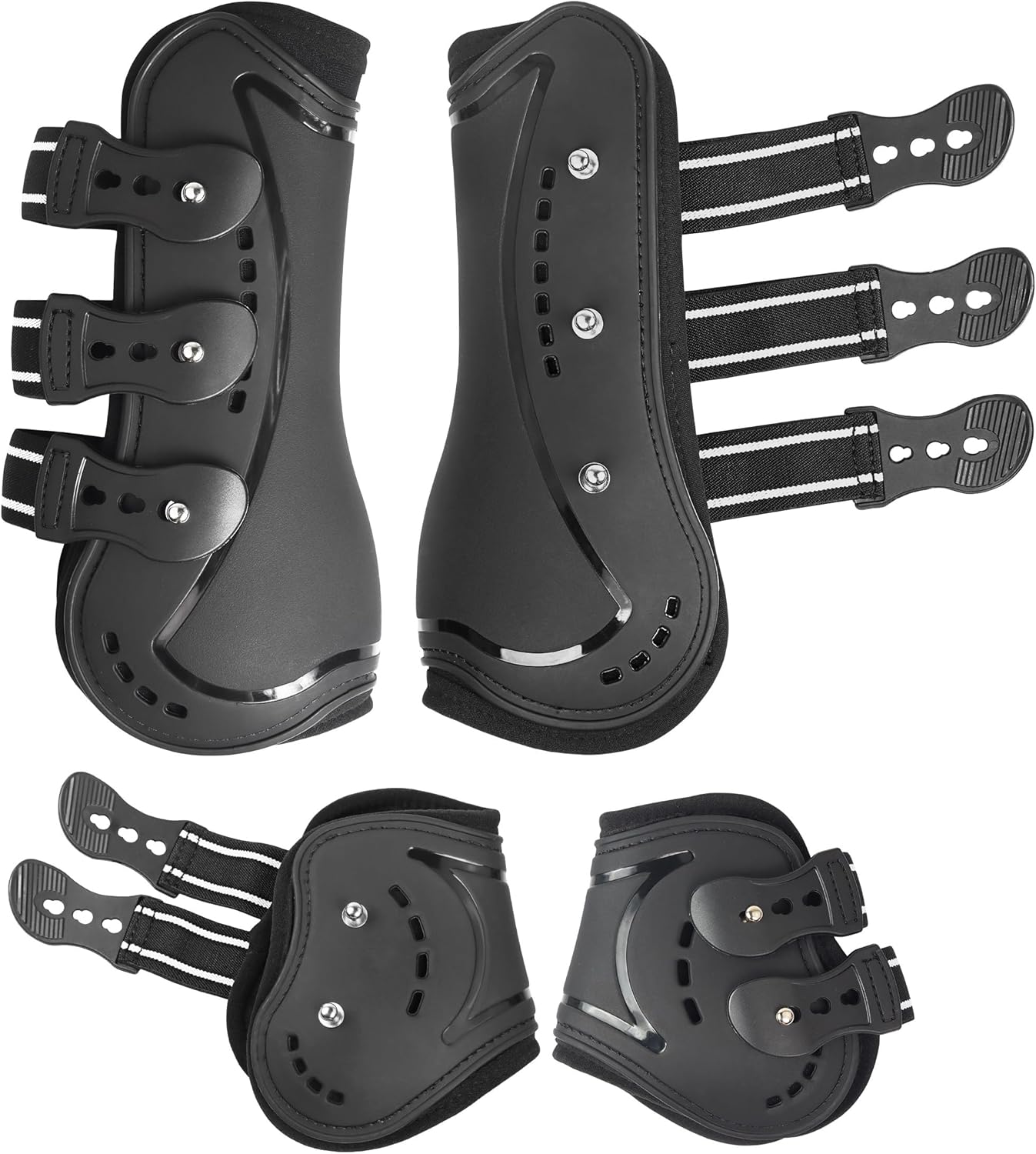 Horse Tendon Boots, Fetlock Boots & Open Front Boots for Jumping, Set of 4, Horse Protection Leg Guard