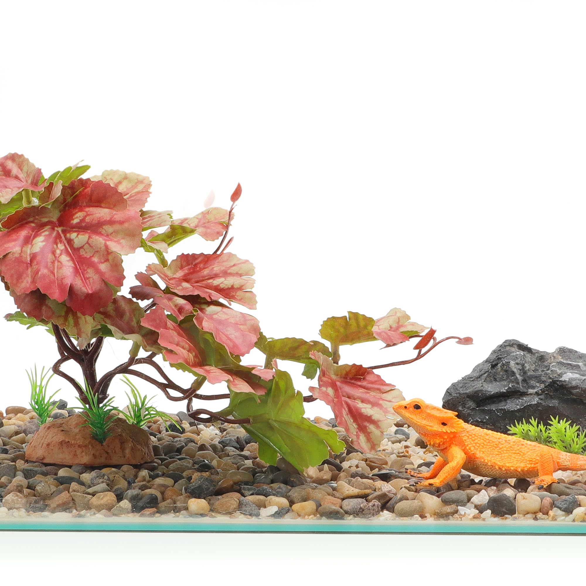 CAPASTEC Terrarium Plants, Artificial Greenery, Reptile Tank Accessories, Lifelike Decor for Chameleon and Tortoise Habitats Pink Green - Image 4