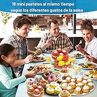 Vista 6 de Palksky Mini tubo estriado de silicona 6-cavidad (3PCS), multi-cavidad pequeña pastel hornear pan, mini moldes para chocoflan
