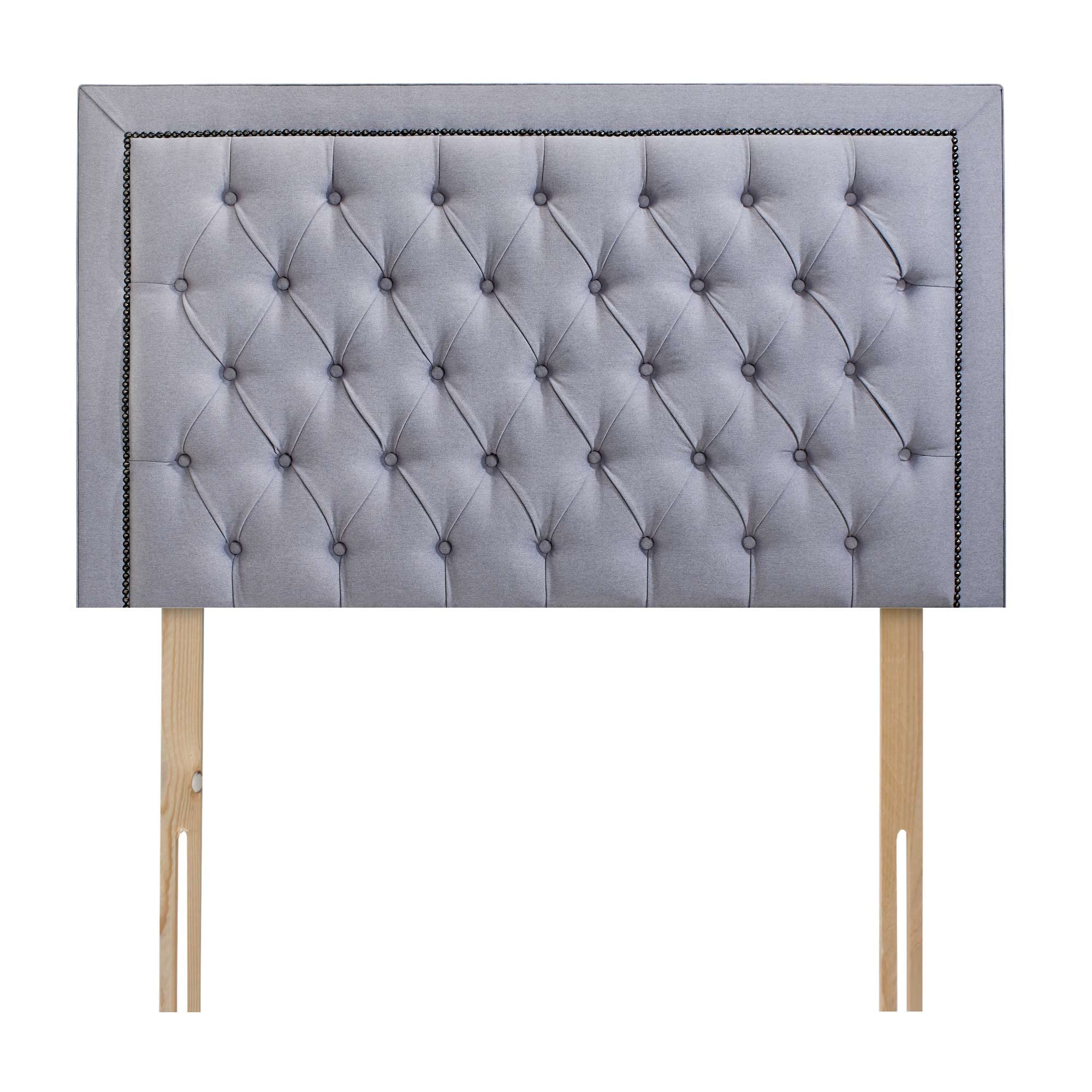 Hana standard 20" Height Headboard for Beds - Divan Bed, Divan Base, Ottoman Bed, Ottoman Base, Crush Velvet, Linen, Plush Velvet (Crush Velvet Cream, 3 FT - Single (W90 x H51 cm))