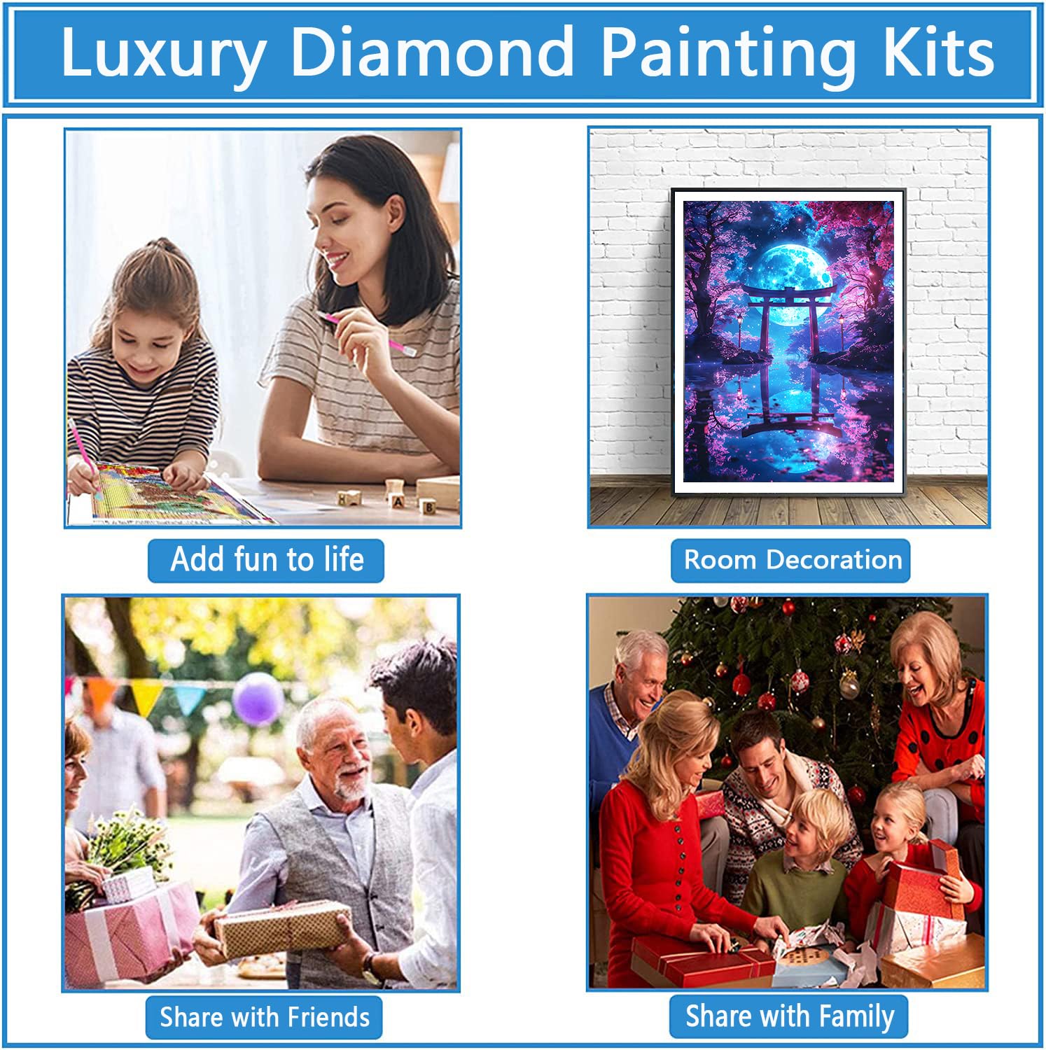 Kit Diamant Painting 5D Porte Torii - 30x40 Cm - Art Du Diamant Complet Pour Adultes Débutants