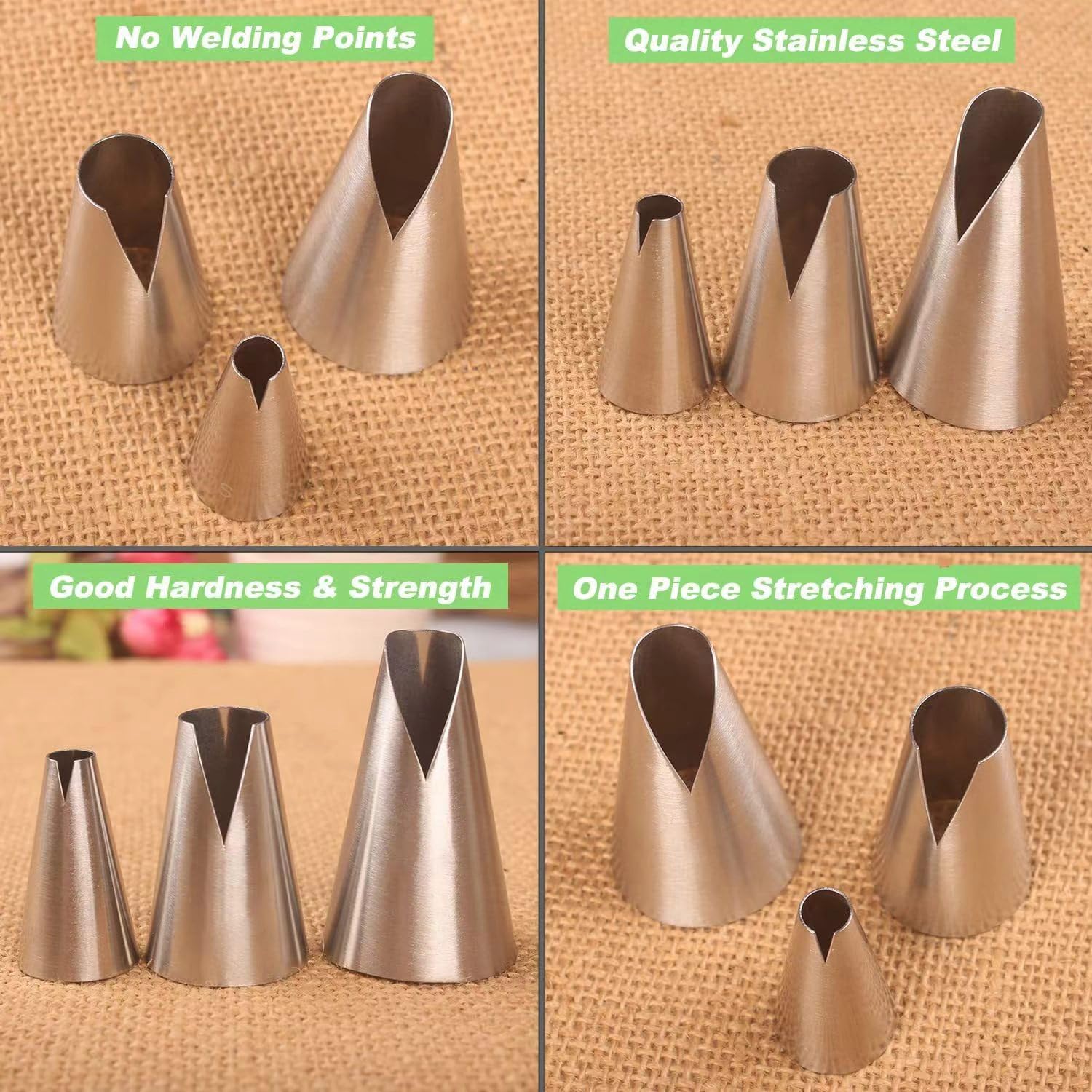 Puntas de tuberías de pasteles, Conjunto de puntas de tubería rusa, en forma de V boquillas de onda Kit de tuberías - Herramienta de boquilla de glaseado de bricolaje para cupcakes (forma de V) 7
