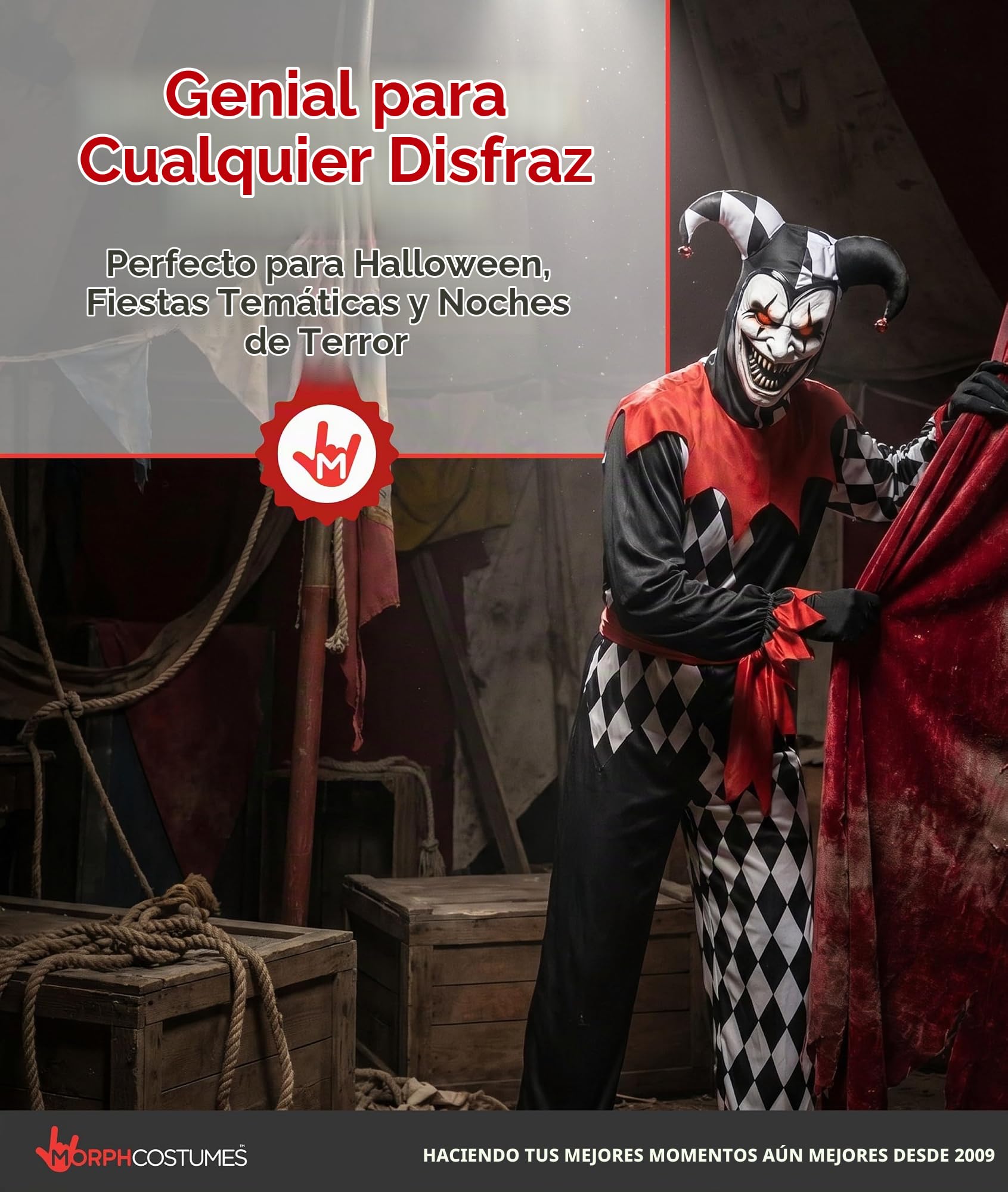 Morph Disfraz Payaso Hombre, Disfraz Terror Halloween Hombre