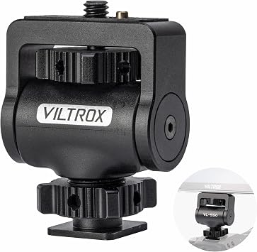 VILTROX Camera Monitor Mount with Cold Shoe, 360 Swivel and 180 Tilt Adjustable, 1/4" Screw for 5" & 7" Field Monitor Compatible with LED, Flash and Video Light Shooting Photography Accessories