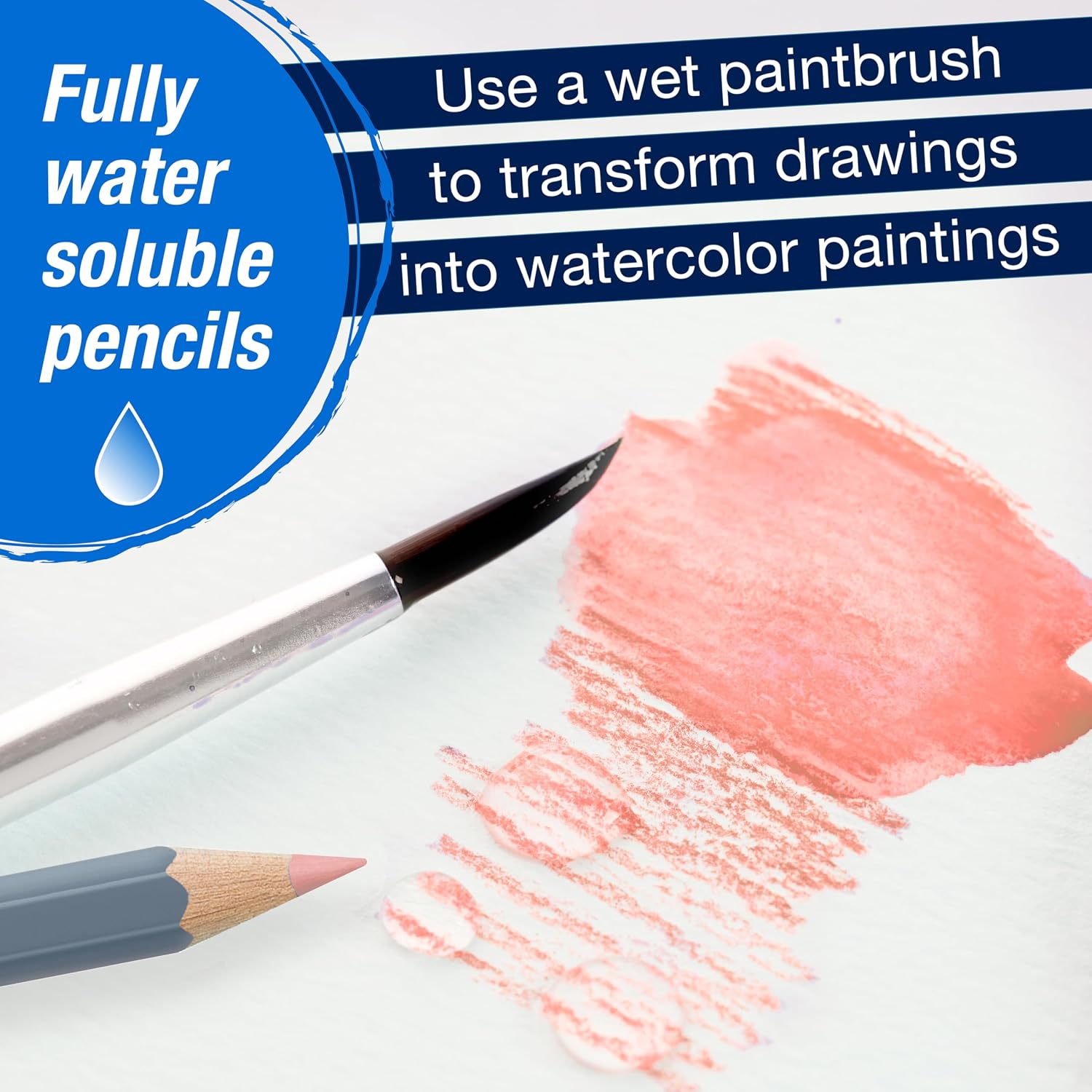 Faber-Castell Goldfaber Aqua Watercolor Pencils: Skin Tone Colored Pencils for Portraits, Dual Use Wet or Dry, Break-Resistant Cores, Art Supplies for Teens & Adults (12 Count)